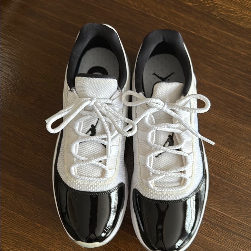 Nike Air Jordan White and Black Athletic Sneakers with Logo